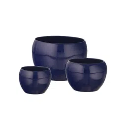 Homspurts Blue 3 Pieces Solid Metal Planters image 5