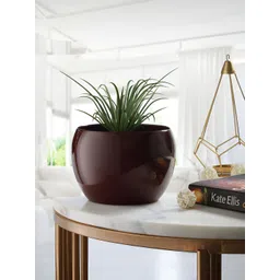 Homspurts Brown Round Metal Planter-picture-33