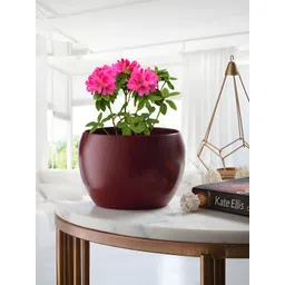 Homspurts Red Round Metal Planter-picture-22