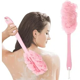 HOMSUN Back Scrubber for Shower, Loofah Sponge Brush Exfoliating Body, Long Handle Scrub Brush for Shower with Loofah on a Stick for Back Use, Bathing Accessories Body Brushes (Handle Puff, Set of 1)-picture-51