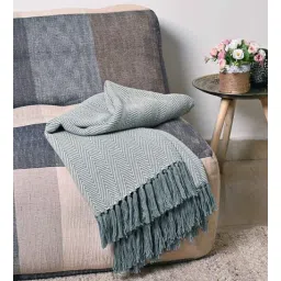 homzz Green Cotton 60x50 Inches Throw-picture-29