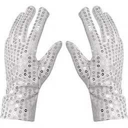 honbay Silver Sparkling Sequin Gloves Michael Jackson Costume Gloves (Adult Size)-picture-14