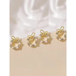 Honbon Gold Plated Bowknot Stud Earrings-picture-20