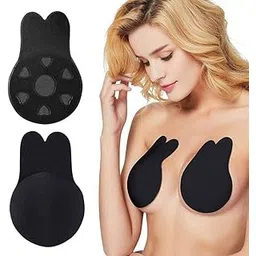 honbuty Women Silicone Push Up Invisible Bra Tape Lift Up Strapless Bra Self Adhesive Backless Sticky Rabbit Shape Brest Lift Petals Reusable 1 Pair-picture-22