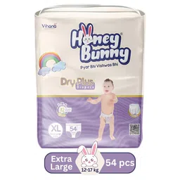 HONEY BUNNY Baby Diaper Pants Super Soft Dry Plus 12 Hour protection - pack of 54 XL - XL-picture-13