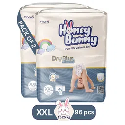 HONEY BUNNY Baby Diaper Pants Super Soft Dry Plus 12 Hour protection - Pack of 96 XXL - XXL-picture-24