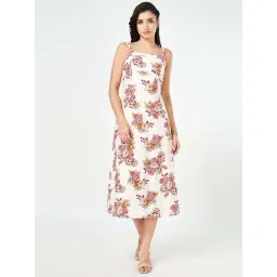 Honey by Pantaloons Antique White Floral Print A Line Dress-picture-47