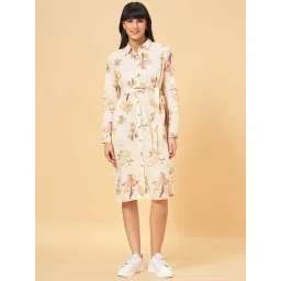 Honey by Pantaloons Beige Floral Print Shirt Dress-picture-32