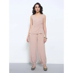 Honey By Pantaloons Beige Regular Fit Textured Jumpsuit-picture-39
