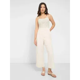 Honey By Pantaloons Beige Slim Fit Self Pattern Jumpsuit-picture-21