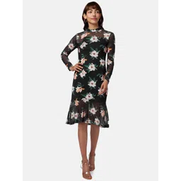 Honey by Pantaloons Black Floral Sheath Dress-picture-36