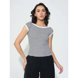 Honey By Pantaloons Black Slim Fit Striped Top-picture-12