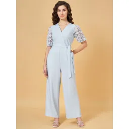 Honey by Pantaloons Blue Embroidered Jumpsuit-picture-27