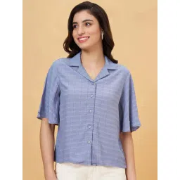Honey by Pantaloons Blue Self Pattern Shirt-picture-47