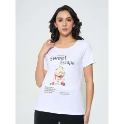 Honey By Pantaloons Bright White Regular Fit Printed T-Shirt-picture-13