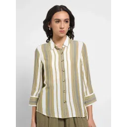 Honey by Pantaloons Brown Striped Casual Shirt-picture-14