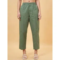 Honey by Pantaloons Duck Green Cotton Plain Pants-picture-39