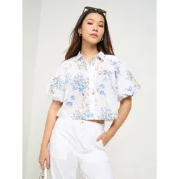 Honey by Pantaloons Floral Print Sweetheart Neck Extended Sleeves Cotton Shirt Style Top-picture-35