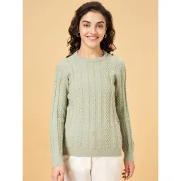 Honey by Pantaloons Green Crochet Pattern Sweater-picture-32