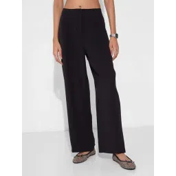 Honey By Pantaloons Jet Black Flared Fit Trousers-picture-25