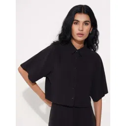 Honey By Pantaloons Jet Black Regular Fit Shirt-picture-16
