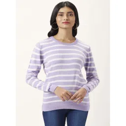 Honey by Pantaloons Lilac & White Striped Sweater-picture-20