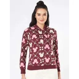 Honey by Pantaloons Maroon Cotton Printed Hoodie-picture-33