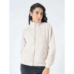 Honey By Pantaloons Off White Comfort Fit Self Pattern Jacket-picture-12