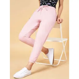Honey by Pantaloons Pink Cotton Joggers-picture-26