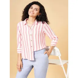 Honey by Pantaloons Pink Striped Shirt-picture-36