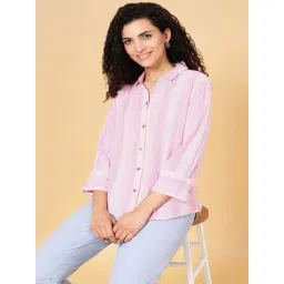 Honey by Pantaloons Pink Striped Shirt-picture-14