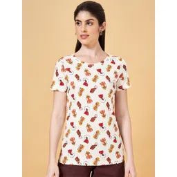 Honey by Pantaloons Regular Fit Conversational Printed Round Neck Cotton T-Shirt-picture-27