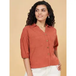 Honey by Pantaloons Rust Regular Fit Shirt image 3