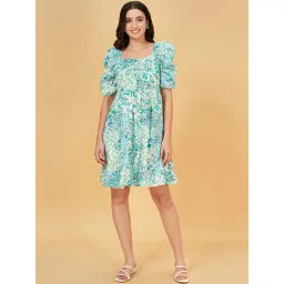 Honey by Pantaloons White Cotton Floral Print A-Line Dress-picture-44