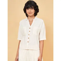 Honey by Pantaloons White Cotton Striped Shirt-picture-40