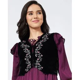 honey by pantaloons Women Embroidery Regular Fit Jacket-picture-13