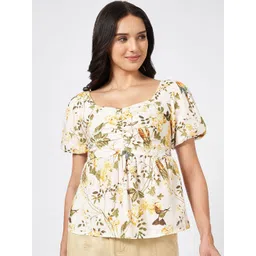 Honey by Pantaloons Women Floral Printed Sweetheart Neck Cotton Top-picture-40