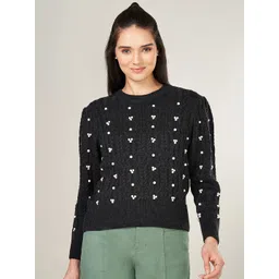 Honey by Pantaloons Women Floral Self Design Pullover Sweater-picture-25