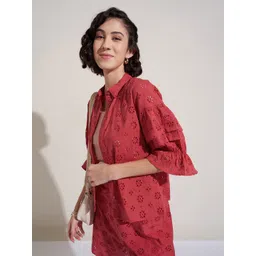 Honey by Pantaloons Women Self Design Cotton Shirt Style Top-picture-34