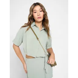 Honey by Pantaloons Women Shirt Style Crop Top-picture-36