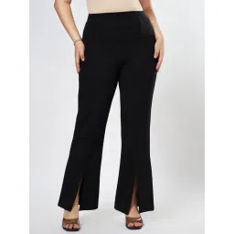 Honey Curvytude by Pantaloons Black Solid Trousers-picture-19