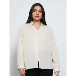 Honey Curvytude By Pantaloons Off White Regular Fit Shirt-picture-27