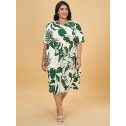 Honey Curvytude by Pantaloons Women Floral Printed Fit & Flare Midi Dress-picture-17