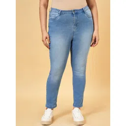 Honey Curvytude by Pantaloons Women Skinny Fit Light Fade Jeans-picture-25