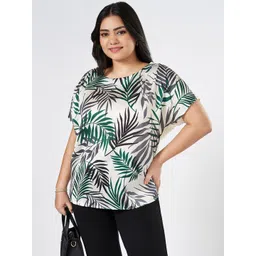 Honey Curvytude by Pantaloons Women Tropical Print Extended Sleeves Top-picture-11