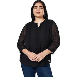 honey curvytude by pantaloons Women's Dobby Regular Fit Top-picture-11
