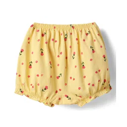 Honeyhap 100% Premium Cotton Bloomers With Floral Print Pack Of 3 - Yellow Light Blue & White image 5
