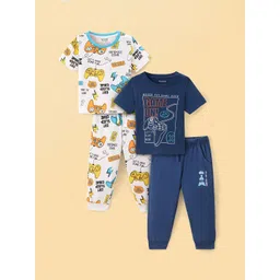 Honeyhap Boys Pack Of 2 Printed Pure Cotton Night suit-picture-24