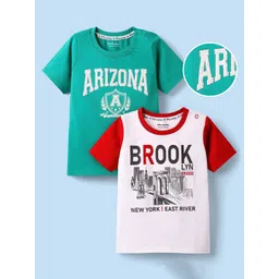 Honeyhap Boys Pack of 2 Printed Pure Cotton T-shirt-picture-28