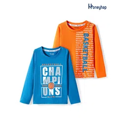 Honeyhap Boys Sports 2 Printed Polo Collar Applique T-shirt-picture-17